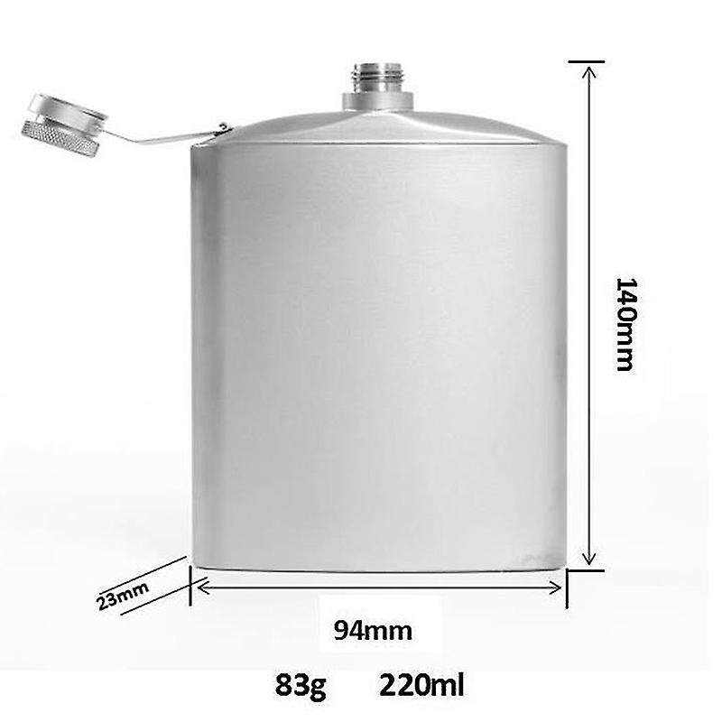 Titanium Flask 220Ml Wine Hip Flagon with Screw Cap Clip Ultralight Hydration Flat Bottle Ti Funnel