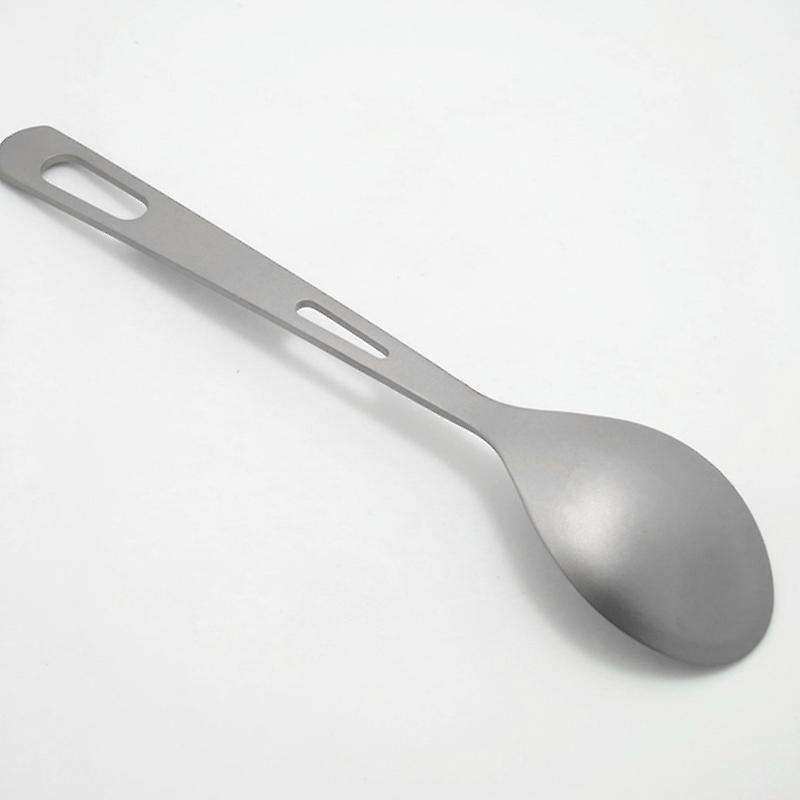 Titanium Large Spoon with Fork Tip Bottle Opener Long Handle Camping Travel Tablewares Picnic Conven