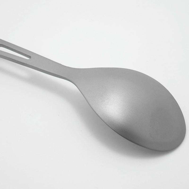 Titanium Large Spoon with Fork Tip Bottle Opener Long Handle Camping Travel Tablewares Picnic Conven
