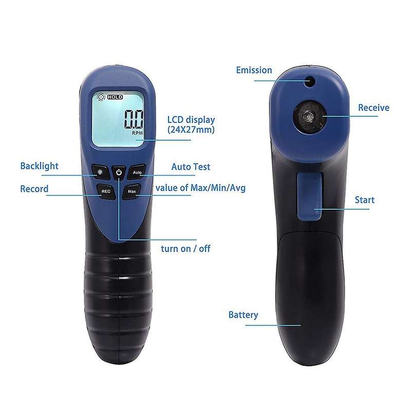 TL-900 Tachometer Digital Tachometer Non-Contact Measuring Range:2.5-99999RPM LCD Motor Wheel Lathe