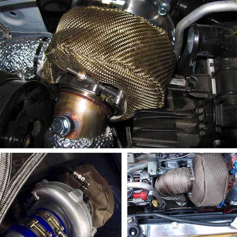Titaniums Turbos Blanket Cover for Turbocharger Heat Shield Cover with Fastener Springs for T3 T25 T