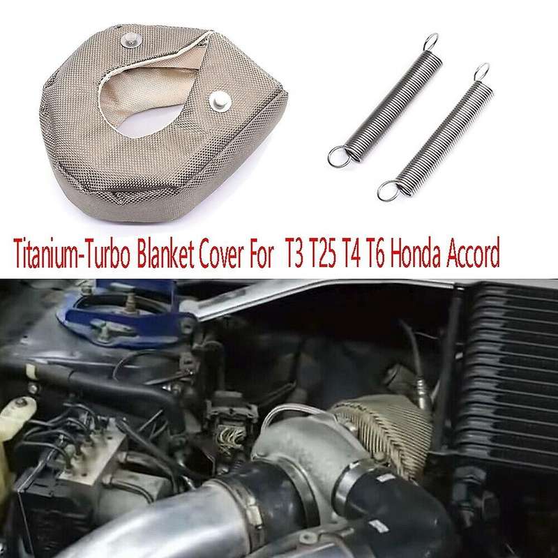 Titaniums Turbos Blanket Cover for Turbocharger Heat Shield Cover with Fastener Springs for T3 T25 T