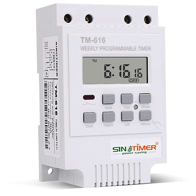 Tm616w-2 30a 220v Electronic Weekly Programmable Digital Time Switch Relay Timer Control Timer Din R