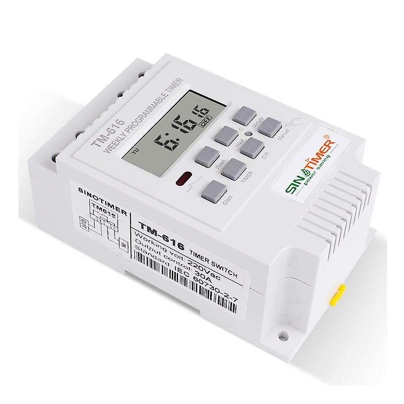Tm616w-2 30a 220v Electronic Weekly Programmable Digital Time Switch Relay Timer Control Timer Din R