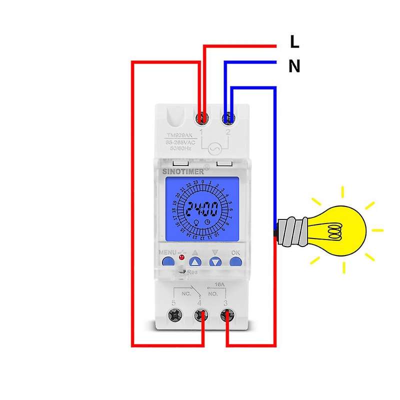 TM929AKL 24Hrs Digital Analogue Time Switch Each Day Rail Timer Backlight Large Screen Display 85-26