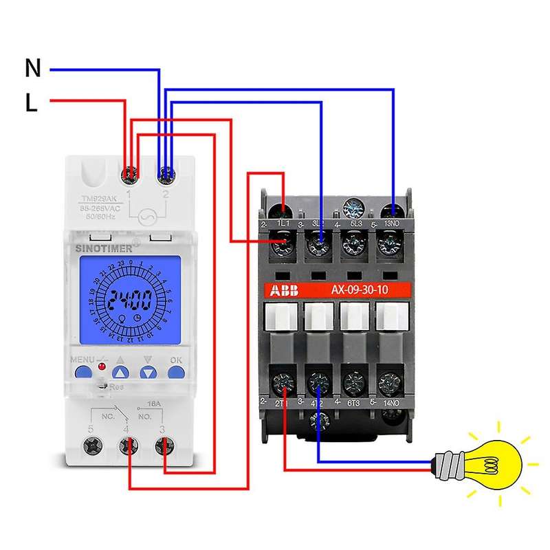 TM929AKL 24Hrs Digital Analogue Time Switch Each Day Rail Timer Backlight Large Screen Display 85-26