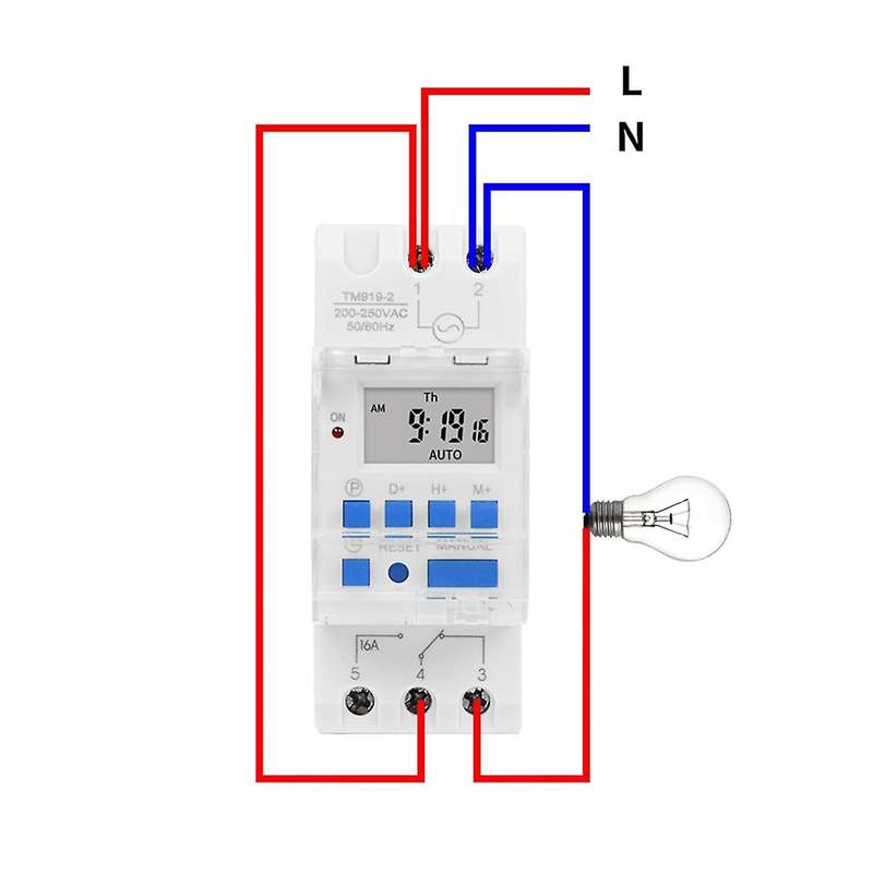 TM919A-2 Programmable Digital Time Switch Relay Timer Control AC 220V 16A Din Rail Mount