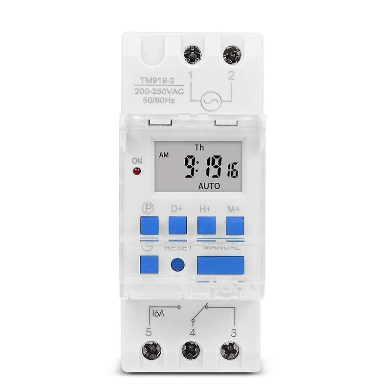 TM919A-2 Programmable Digital Time Switch Relay Timer Control AC 220V 16A Din Rail Mount