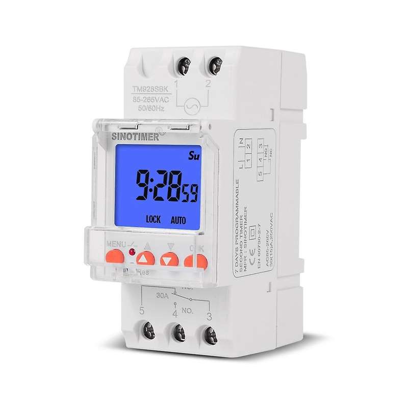 Tm928sbkl Second Control Screen Display Replaceable Battery Rail Timer Switch Backlight-85-265v 30