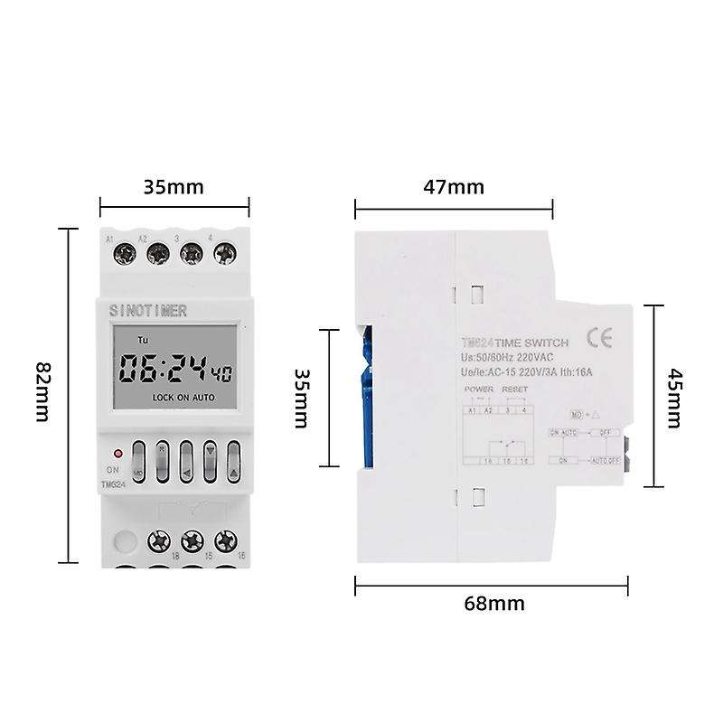 Tm624 Digital Timer Switch 40-group Time-controlled Ringer Din Rail Mount 220v Timer Relay