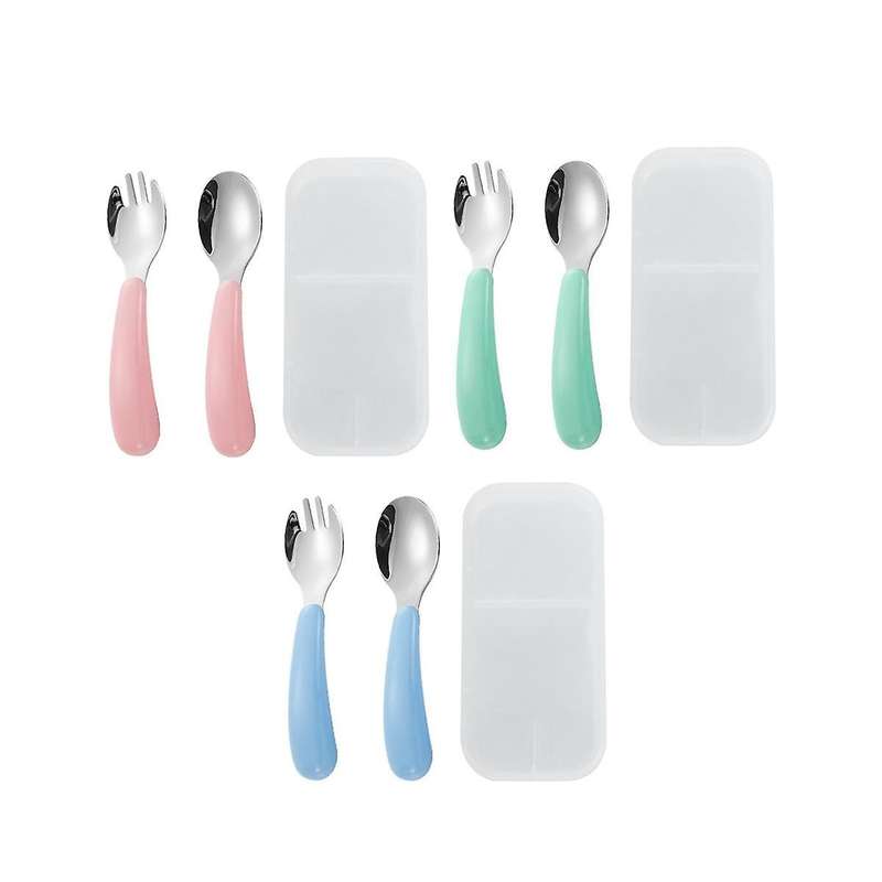 Toddler Utensils, 3 Forks & 3 Spoons,thick Easy-grip Handles,perfect Length for New Self Feeders,ge