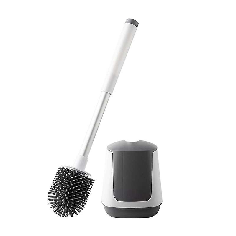 Toilet Brush and Holder Silicone Bristles Toilet Brushes with Tweezers Lid Floor Bathroom Cleaning T