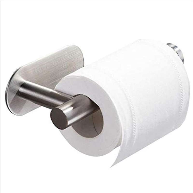 Toilet Paper Holder No Drilling for Bathroom and Washroom, 304 Stainless Steel Brushed Nickel (Silve