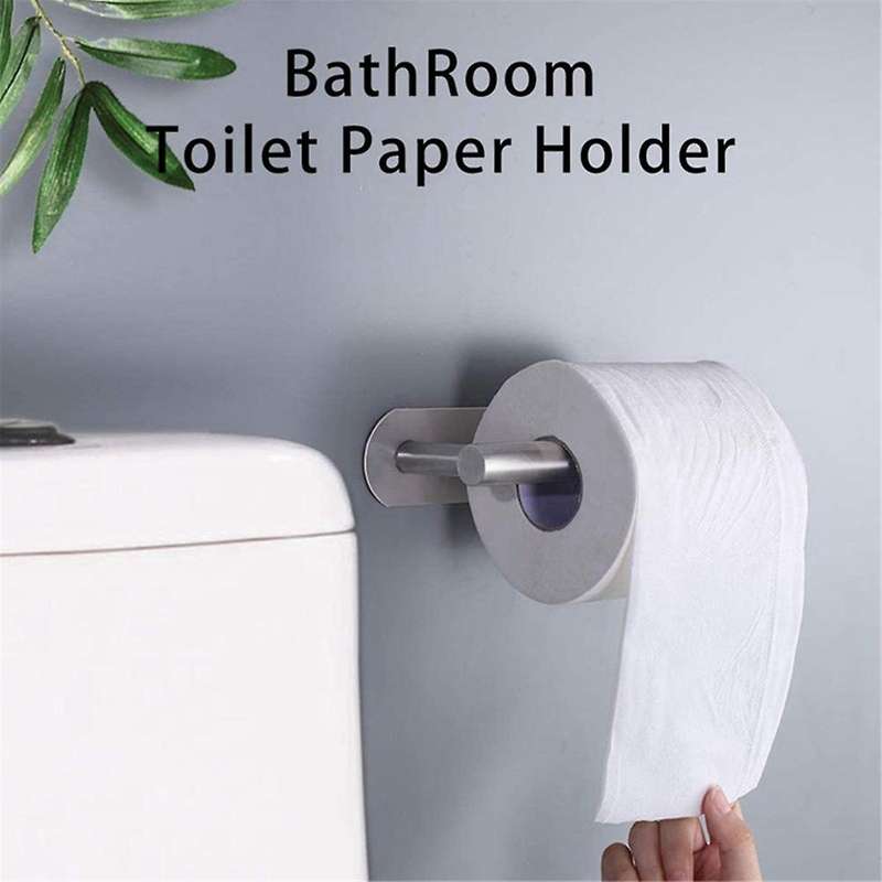 Toilet Paper Holder No Drilling for Bathroom and Washroom, 304 Stainless Steel Brushed Nickel (Silve
