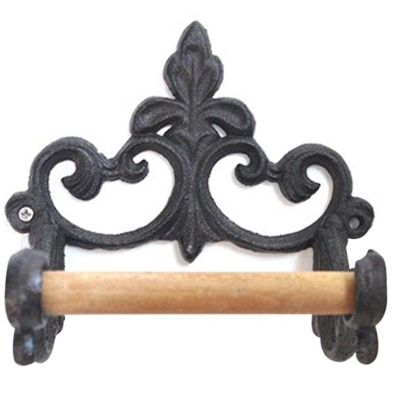 Toilet Paper Holder Retro Wrought American Style Holders Wall Mounted for Home Black Bathroom Access