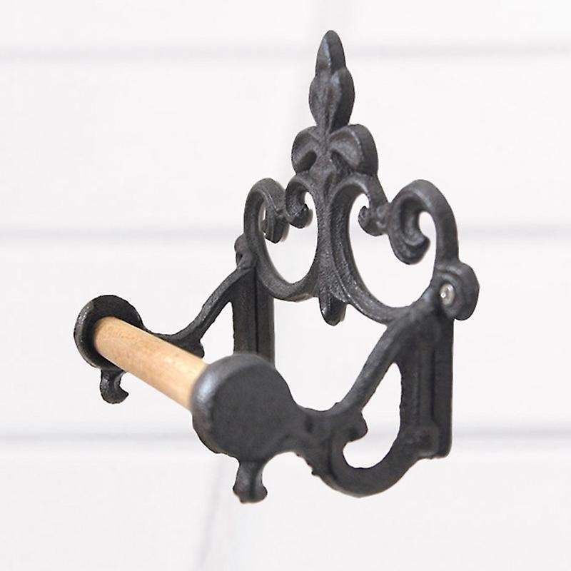 Toilet Paper Holder Retro Wrought American Style Holders Wall Mounted for Home Black Bathroom Access