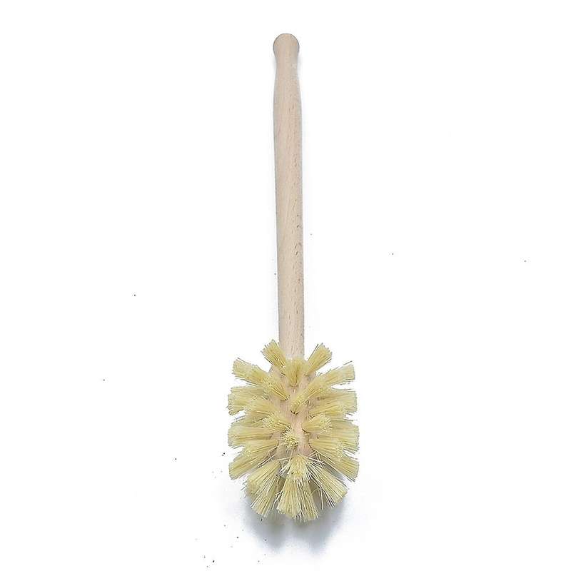 Toilet Brush, Wood Toilet Brush Made of Beechwood, Strong Hemp Bristles with 360 Cleaning
