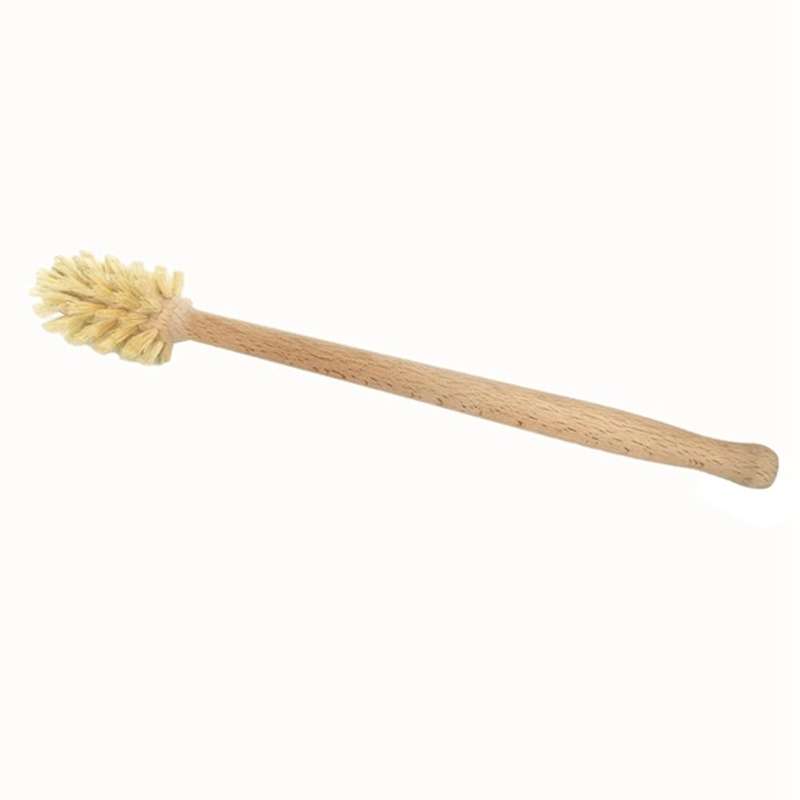 Toilet Brush, Wood Toilet Brush Made of Beechwood, Strong Hemp Bristles with 360 Cleaning
