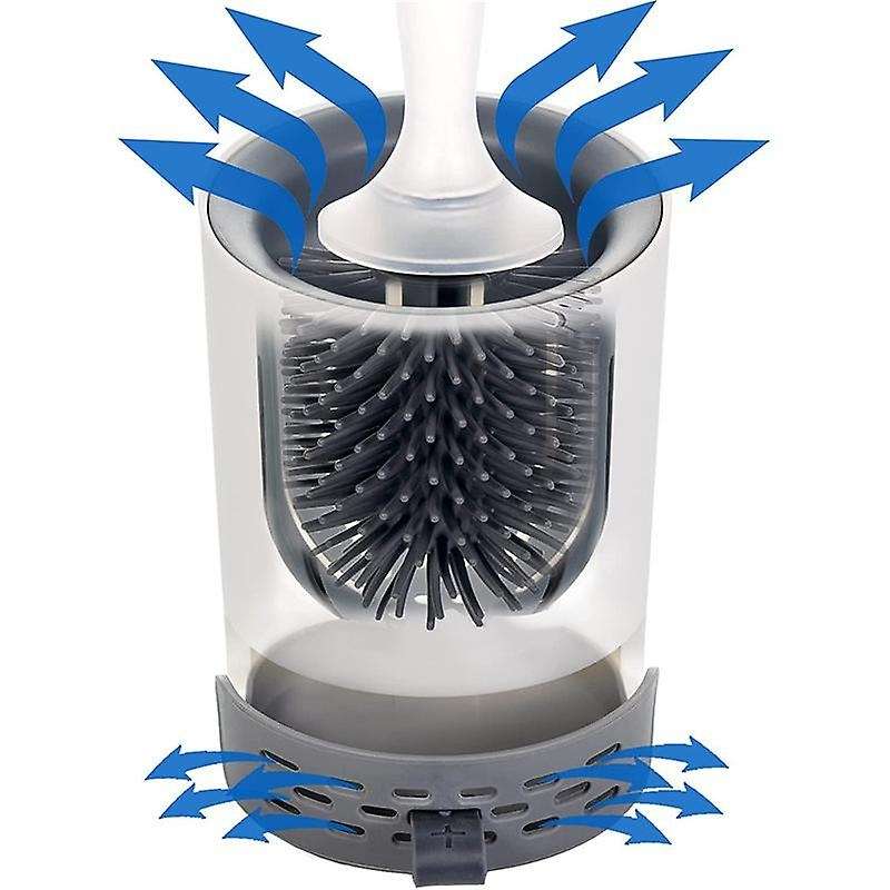 Toilet Brush,refillable Handle Dispenses Gel Toilet Cleaner , Ventilated Holder for Sanitary Storag
