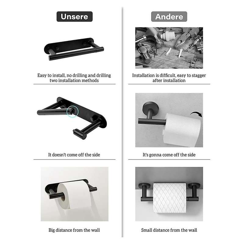 Toilet Paper Holder,Adhesive Toilet Paper Holder Tissue Holder for Bathroom Wall Mounted or Self-Adh