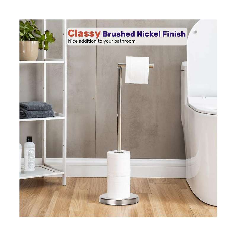 Toilet Paper Holder, Free Standing Toilet Paper Holder Stand with Reserve for 4 Spare , Sturdy Base