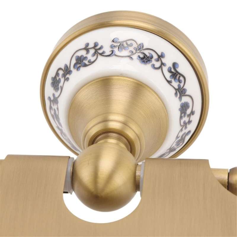 Toilet Paper Holder Vintage Toilet Paper Holder Metal Paper Towel Holder Rack with Porcelain Decorat