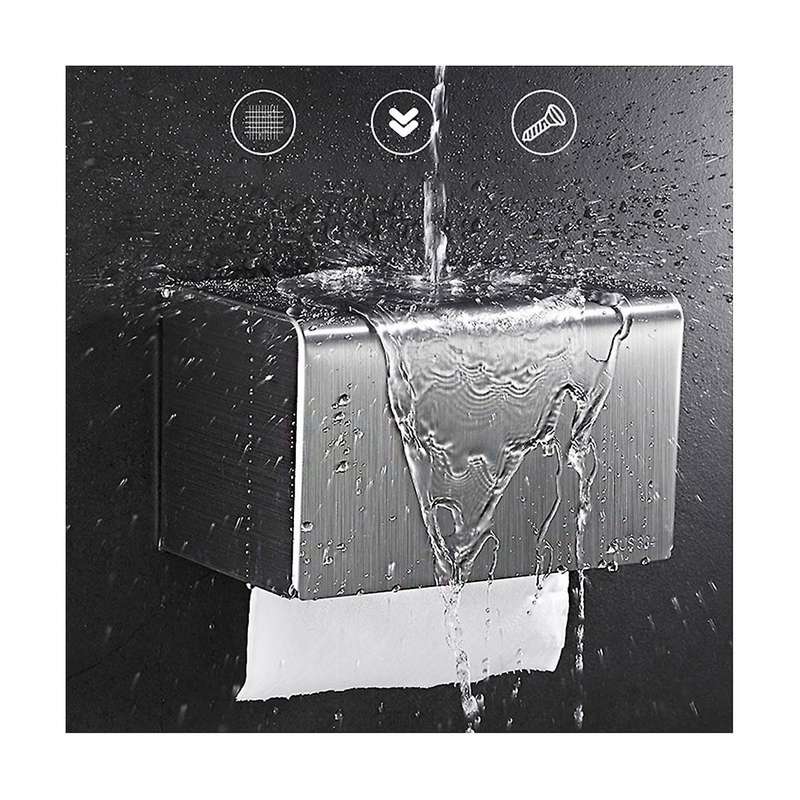 Toilet Paper Holder with Shelf - Flushable Wipes Dispenser & Storage Fits Any Bathroom