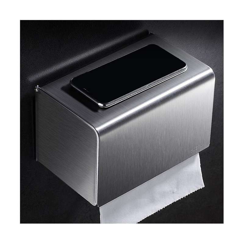 Toilet Paper Holder with Shelf - Flushable Wipes Dispenser & Storage Fits Any Bathroom