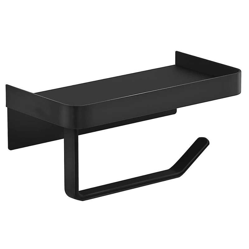 Toilet Roll Holder with Shelf, Toilet Paper Holder Adhesive for Bathroom Washroom Toilet Kitchen