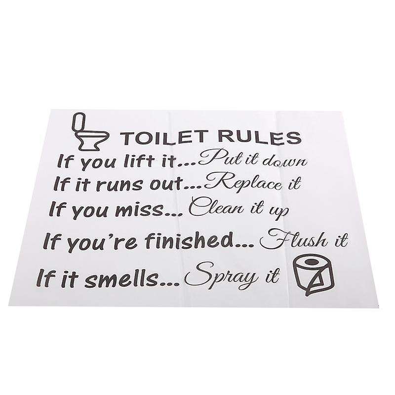 Toilet Rules Bathroom Removable Wall Sticker Vinyl Art Decals Diy Home Decor