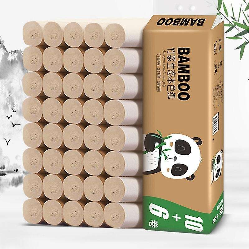 Toilet Paper Roll Bamboo Pulp Natural Color Roll Paper Wholesale Household Toilet Paper Thick Tissue