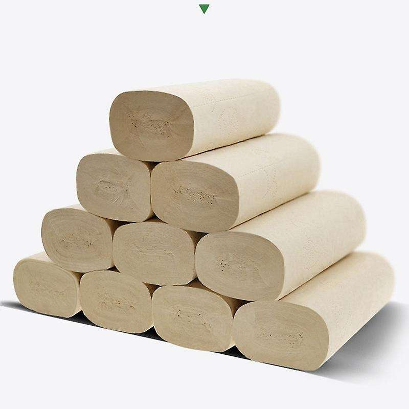 Toilet Paper Roll Bamboo Pulp Natural Color Roll Paper Wholesale Household Toilet Paper Thick Tissue