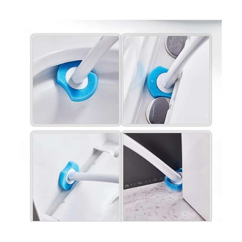 Toilet Wand with 24 Refills, Wall-mounted Disposable Toilet Bowl Brush Scrubber Cleaners Kit with H