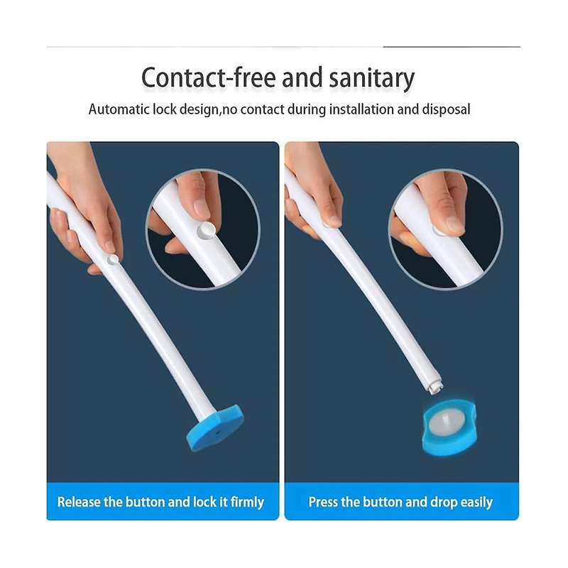 Toilet Wand with 24 Refills, Wall-mounted Disposable Toilet Bowl Brush Scrubber Cleaners Kit with H