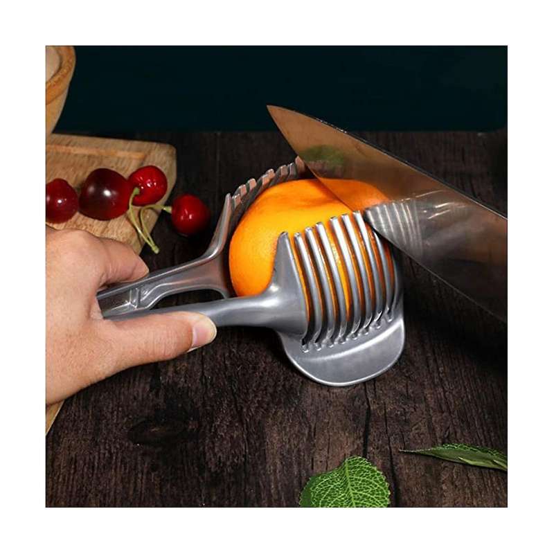 Tomato Lemon Slicer Stand Round Fruit Cutter with Handle Kitchen Cutting Potato Lemon Food Rack