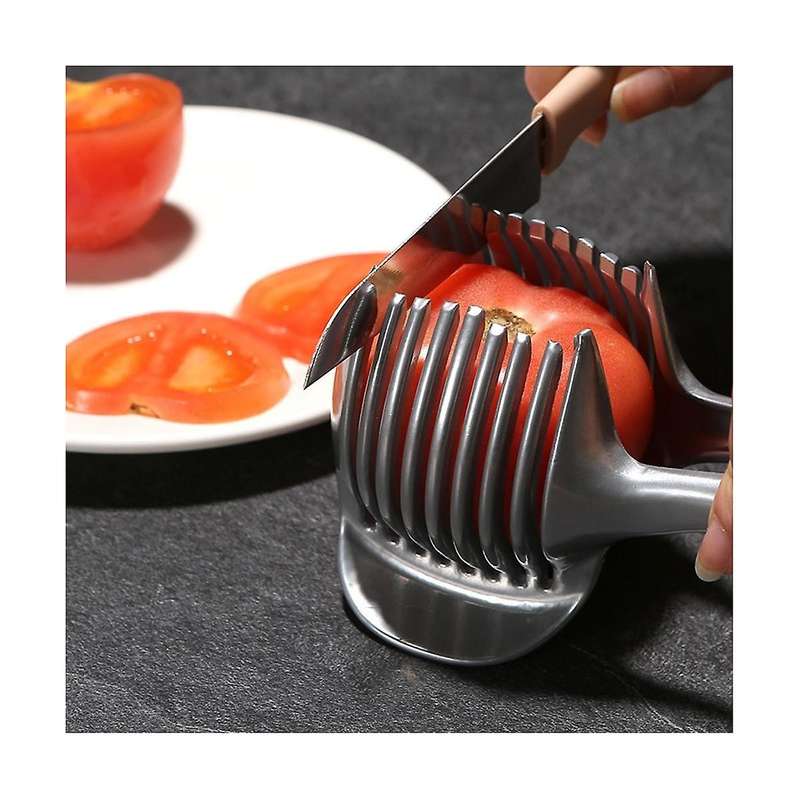 Tomato Lemon Slicer Stand Round Fruit Cutter with Handle Kitchen Cutting Potato Lemon Food Rack