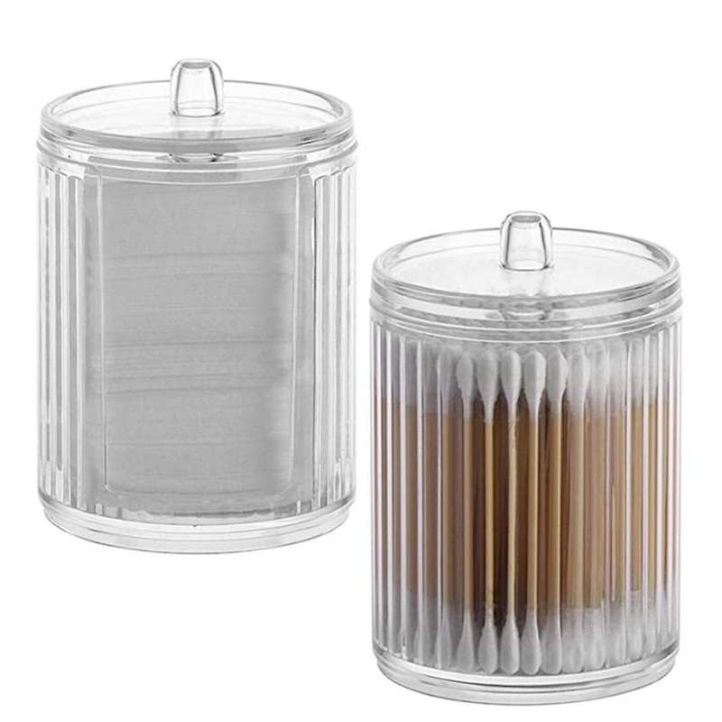 Toothpick Dispenser 2 Pcs Cosmetic Cotton Pad 2-In-1 Rounds Holder Makeup Removers Rack Cotton Pad D