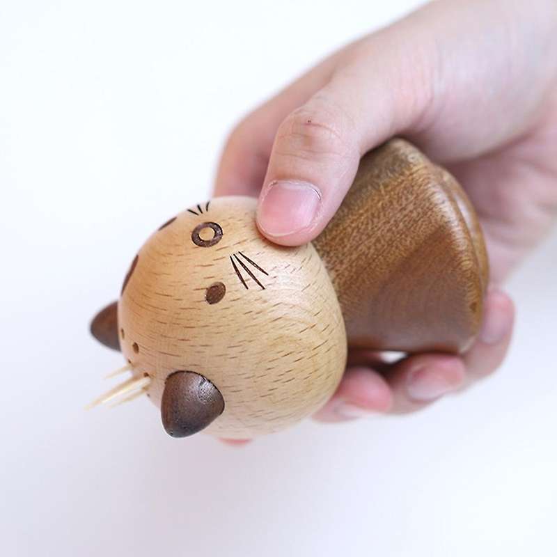 Toothpick Holder Mini Household Storage Container Walnut Beech Wood Craft Gift Solid Wood Toothpick
