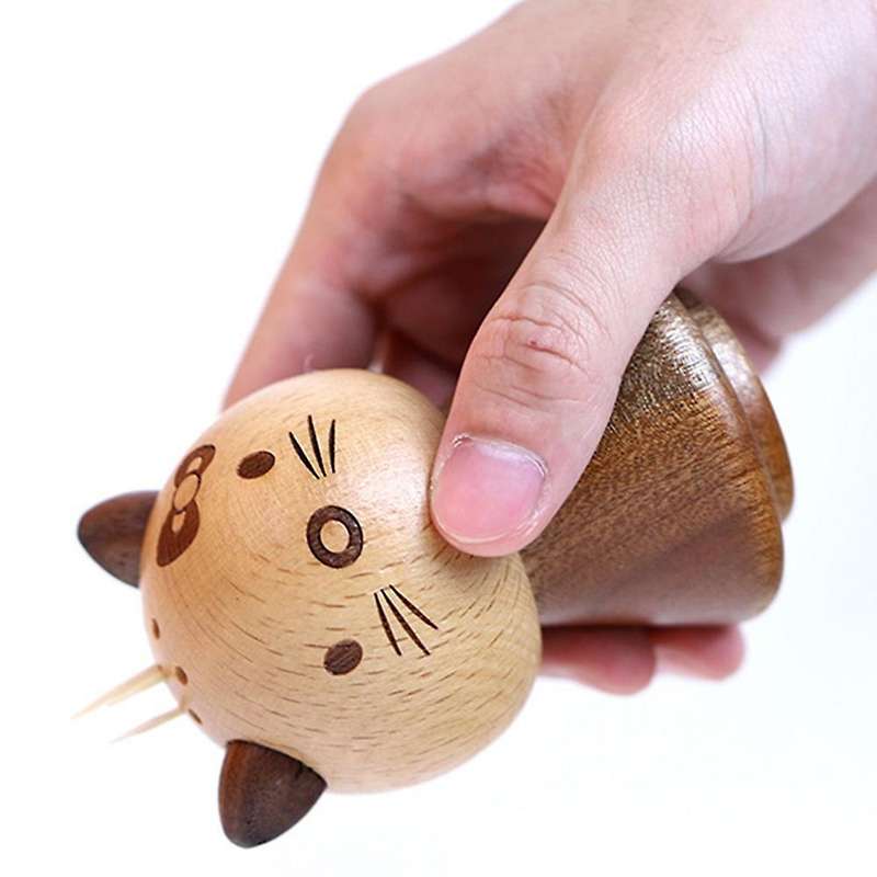 Toothpick Holder Mini Household Storage Container Walnut Beech Wood Craft Gift Solid Wood Toothpick