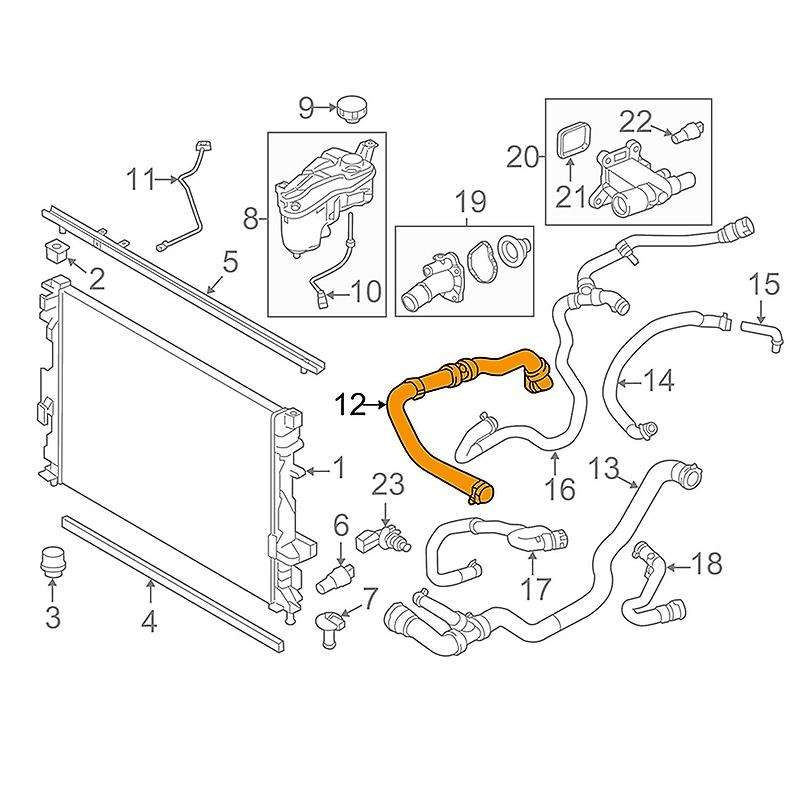 Top Upper Coolant Water Hose for Lr2 Range Evoque 2.0L LR032347