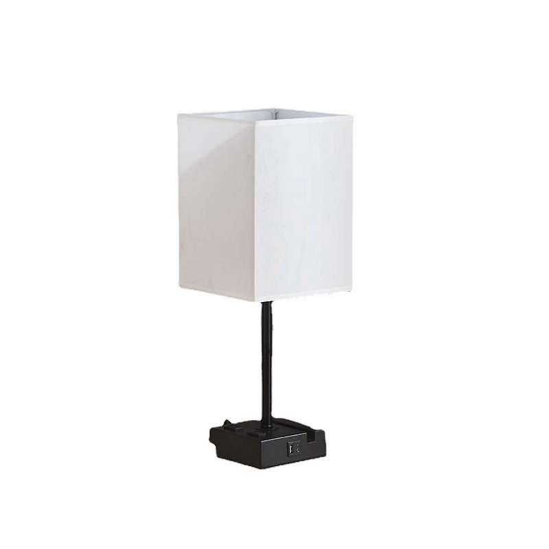 Touch Dimmable Bedside Lamp with Usb Charge Ports& Ac Outlet Rechargeable Light Us Plug