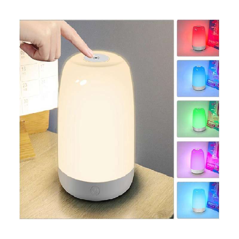 Touch Wake Up Night Light with Sunrise Simulation Alarm Clock, 2 Ways Dimmable Warm White Bedside La
