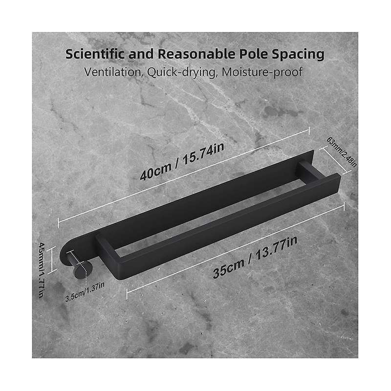 Towel Holder , Self-adhesive Towel Holder Bathroom Stainless Steel Guest Towel Holder Wall Bath Tow