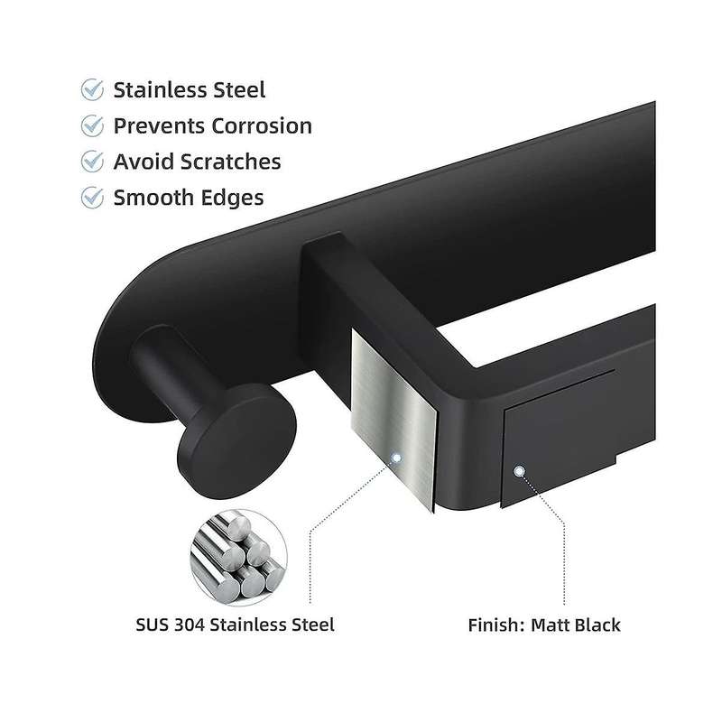 Towel Holder , Self-adhesive Towel Holder Bathroom Stainless Steel Guest Towel Holder Wall Bath Tow