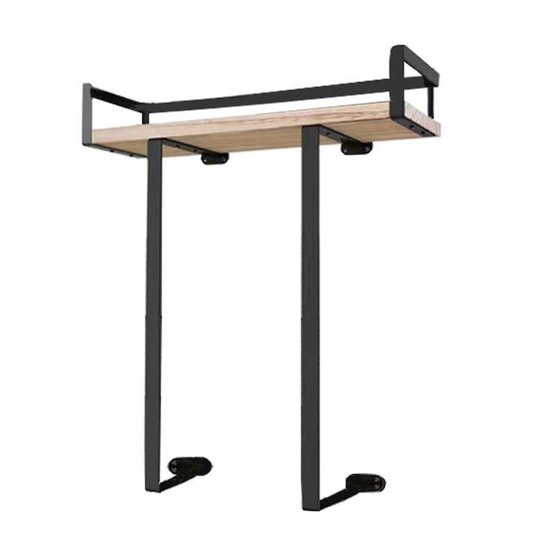 Towel Racks for Bathroom Wall Mounted,metal Towel Holder with Wooden Shelf for Folding Towels,black