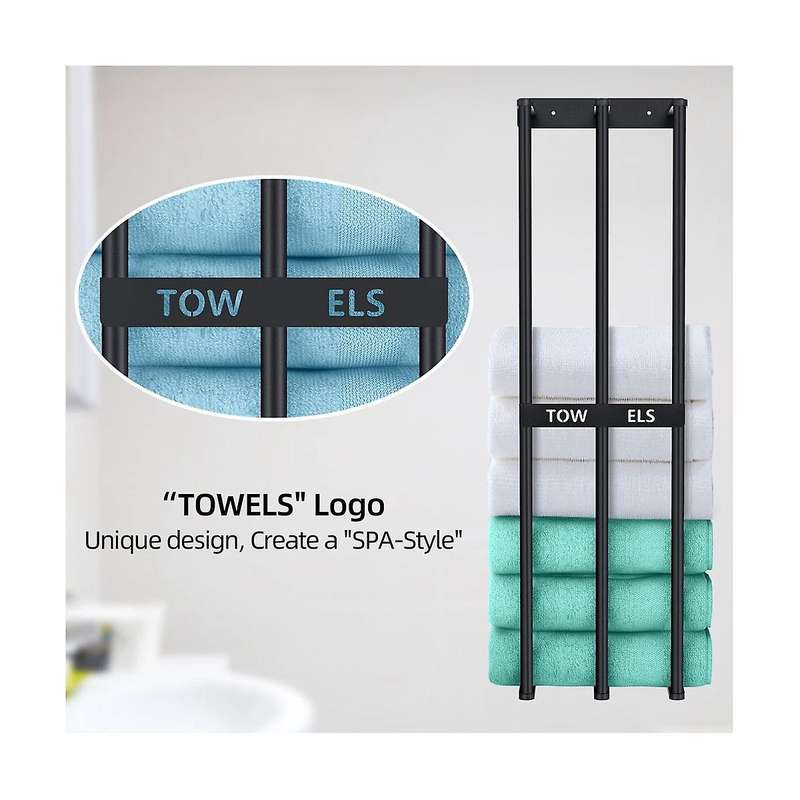 Towel Rack for Bathroom, Bath Towels Storage Holder , Modern Rolled Folded Towels Organizer