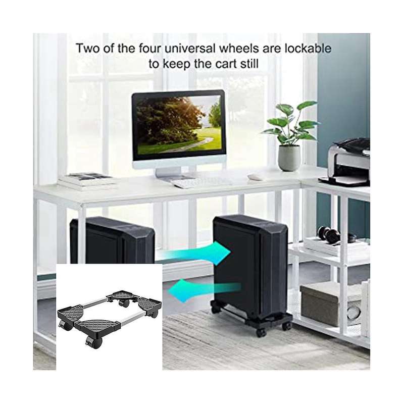 Tower Adjustable Mobile Stand 4 Rolling Casters Tower Adjustable Shelf Can Also Be Used As Computer
