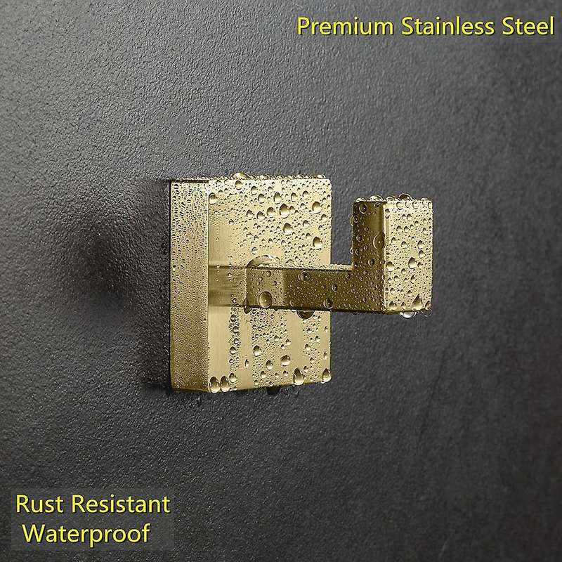 Towel Hooks, Brushed Nickel SUS304 Stainless Steel Bath Coat Robe Clothes Square Hook Hanger Wall Ho