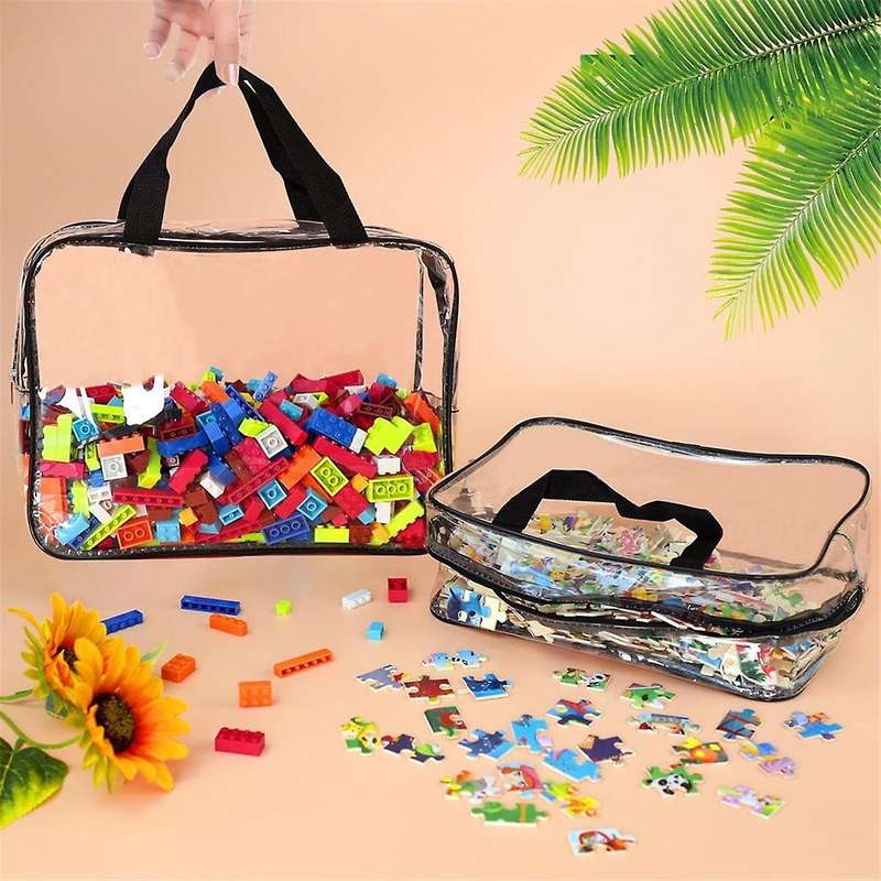 Toy Storage Bags with Labels, Reusable Clear Pvc Board Game Storage, Travel Waterproof Organizer Bag