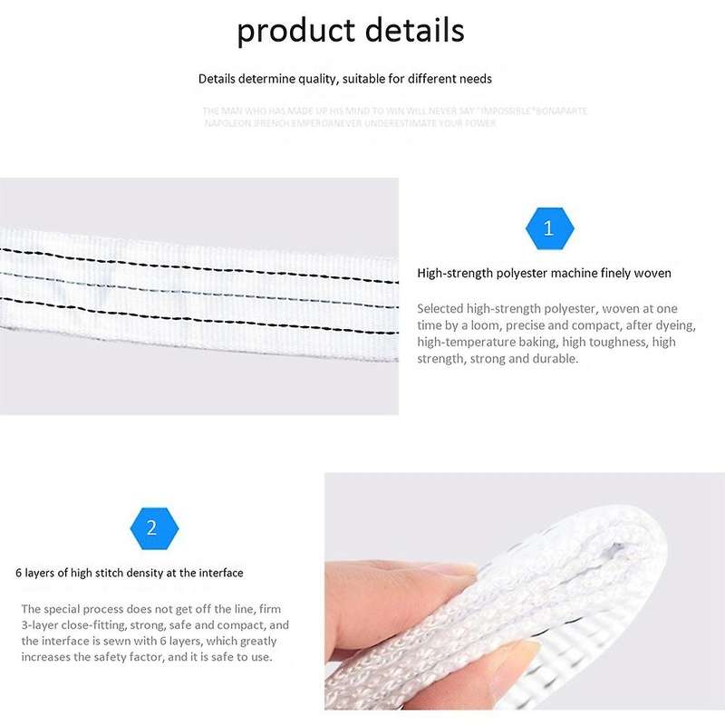Towing Rope Strape Cable with U Hooks 5M 12Tons Shackle High Strength Nylon with Reflective Light fo